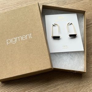 Gold and black geometric earrings - brand new